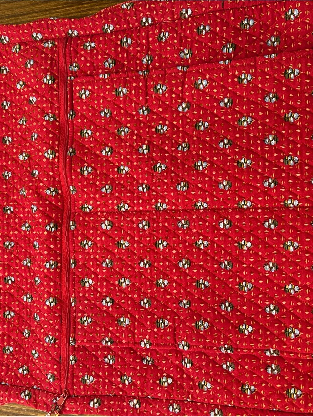 Vera Bradley Red Quilted Floral-Trim Garment Bag-Retired